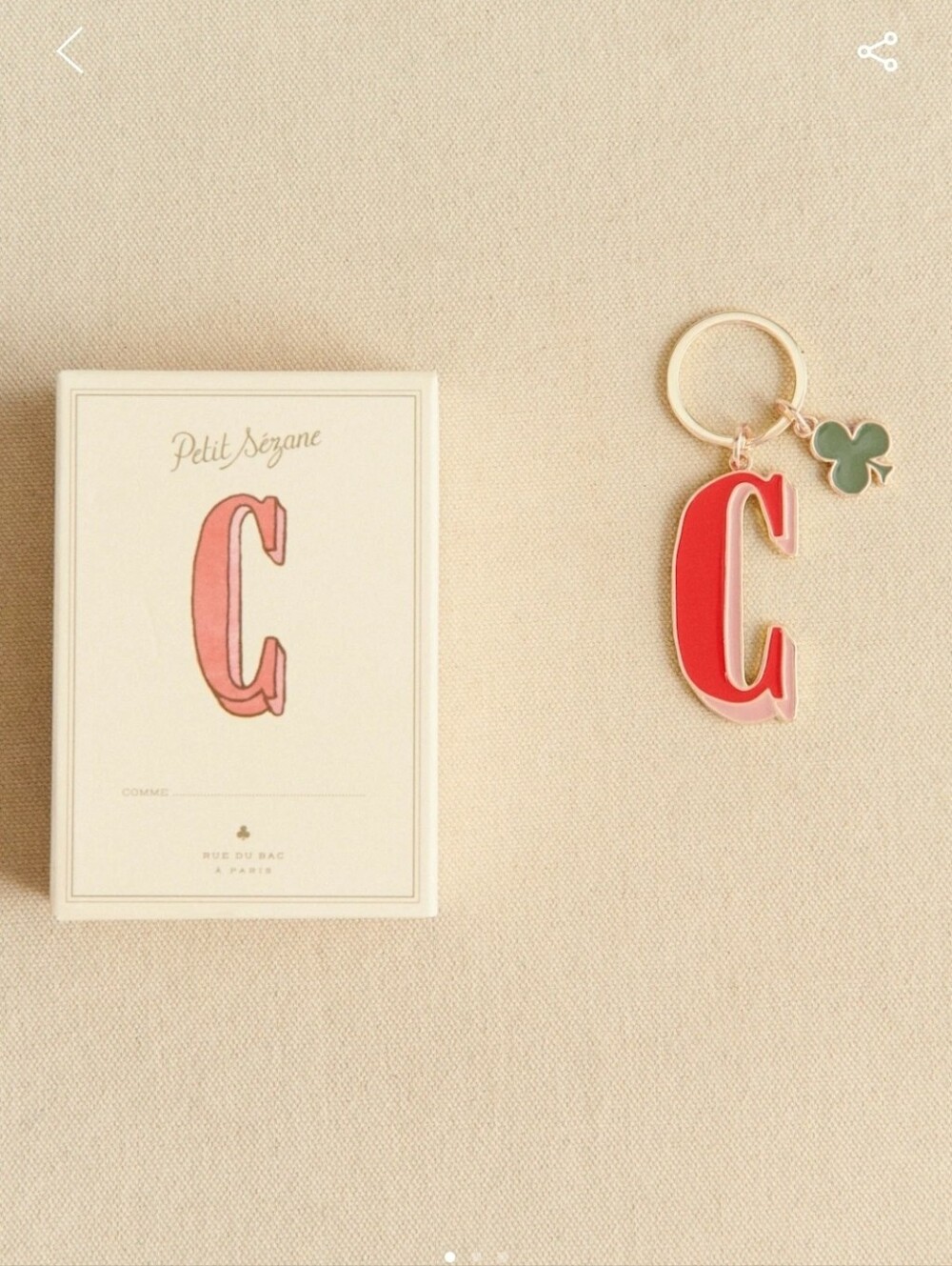 Petit Sezane C Key Ring NWT